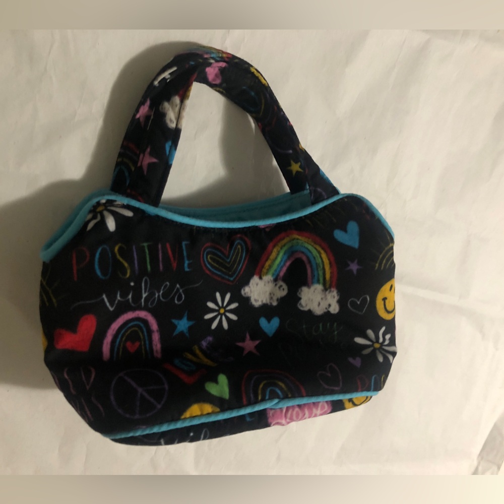 Sassy Pet Saks by Douglas Kids Rainbow Hearts Print Mini Purse bag